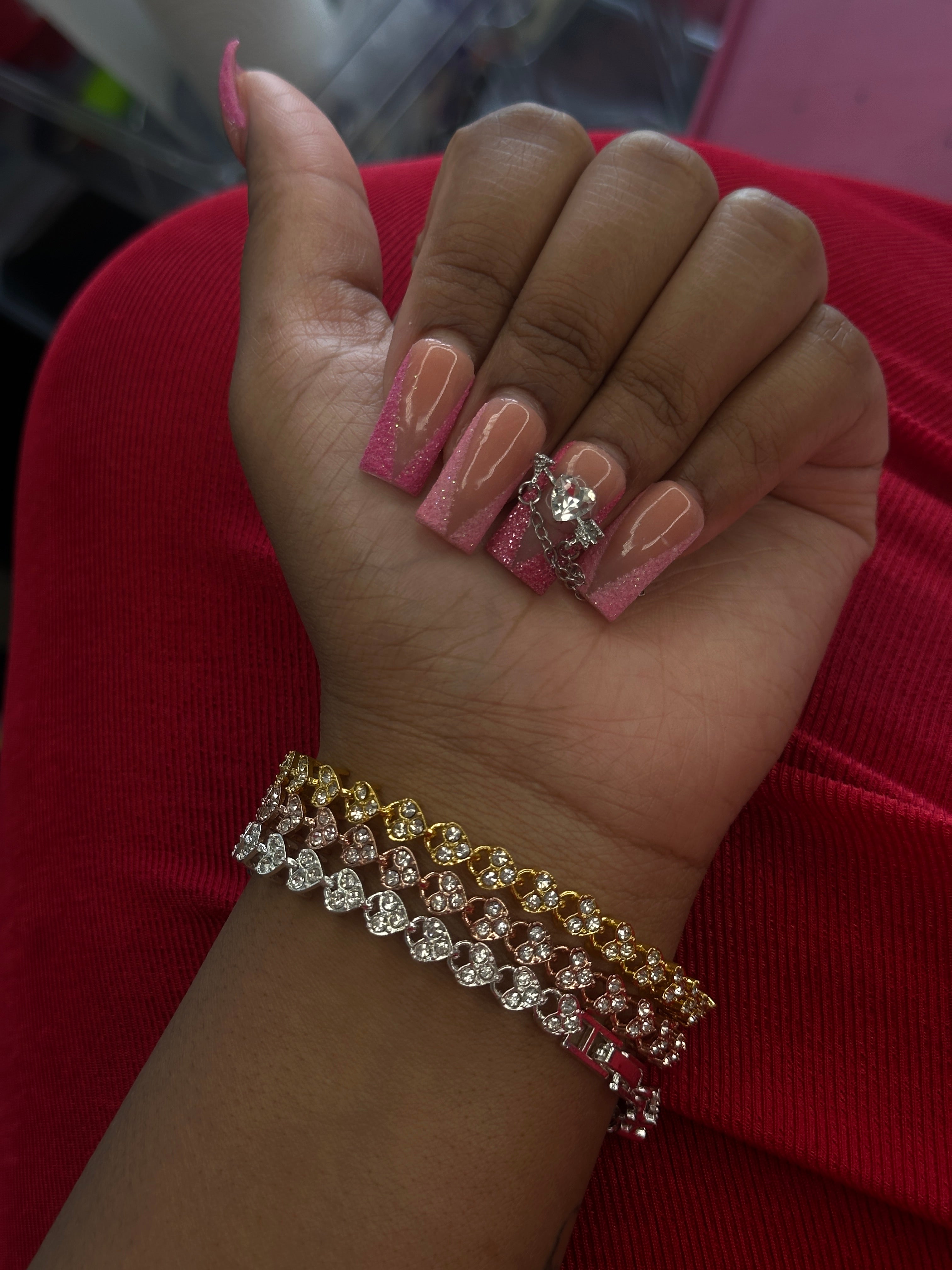 Tri Heart Tennis Bracelet ✨