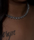 Pink Heart line Necklace
